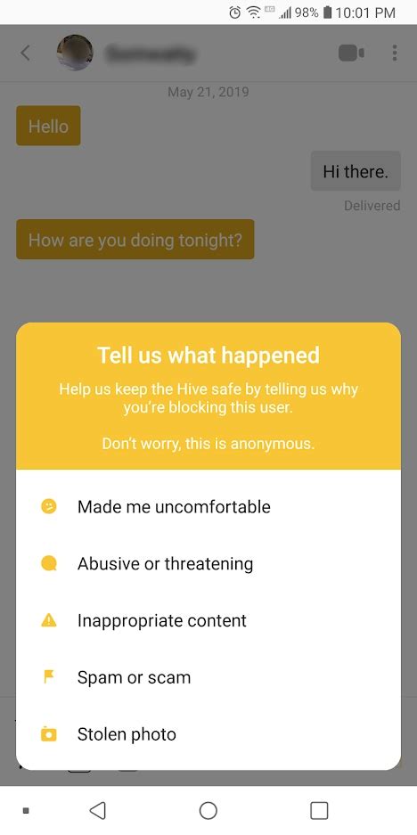 Como bloquear e denunciar alguém no Bumble